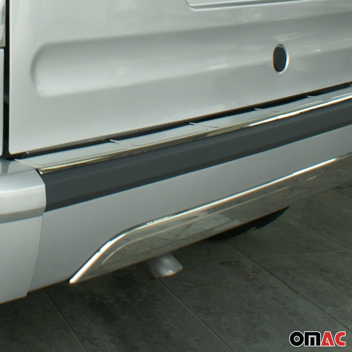 Ford Transit Connect Rear Bumper Trim - Omac - Gloss Silver - '10-'13